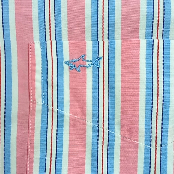 Paul & Shark Men's Button Front Pink/ Blue Stripe Shirt Size 42 - Picture 7 of 12